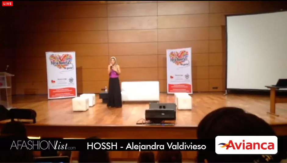 Captura de la transmisión en directo de la charla de Alejandra Valdivieso de HOSSH en Corazón de la Moda 2013