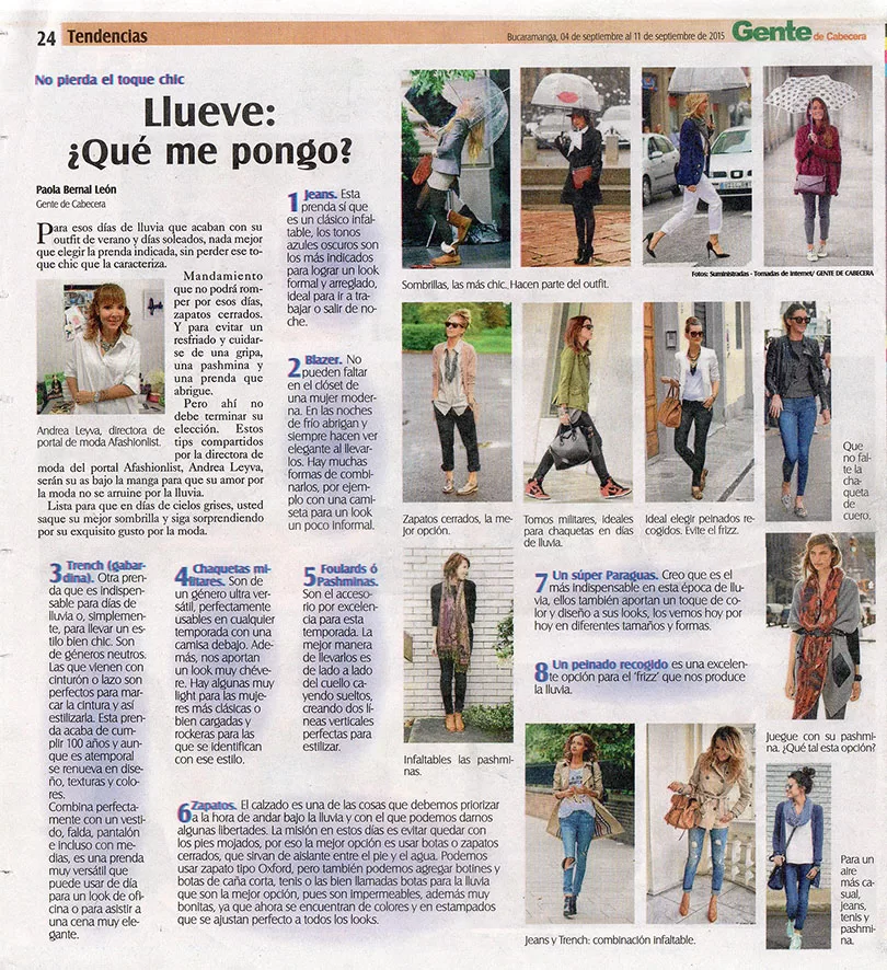 Llueve… Que me Pongo? Revista Gente Cabecera