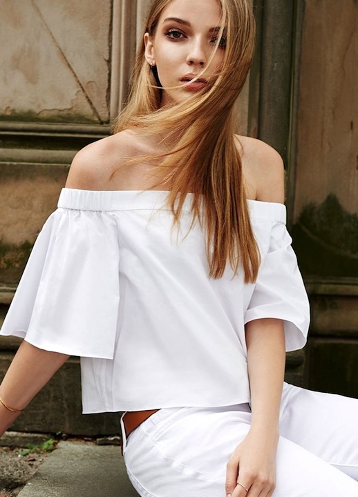 6-Le-Fashion-31-Stylish-Ways-To-Wear-An-Off-The-Shoulder-Look-Tibi-Short-Sleeve-Top-White-Jeans-Shopbop-Lookbook