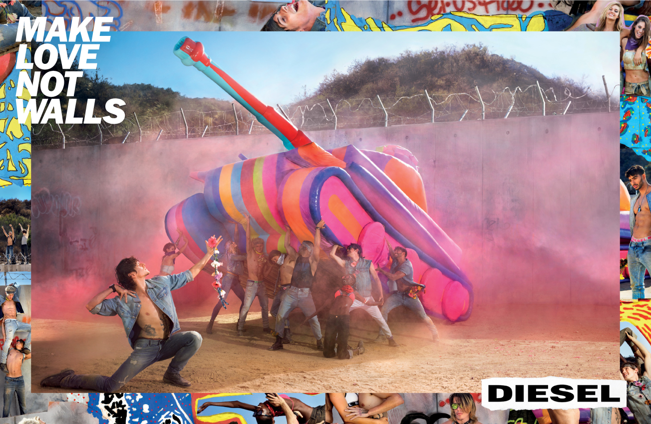 MAKE LOVE NOT WALLS: DIESEL ALZA LA VOZ A FAVOR DEL AMOR, LA TOLERANCIA & LA IGUALDAD.