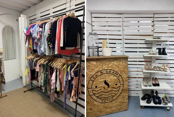 Logo de la tienda: un botón que conecta la moda con los océanos afectados por la industria