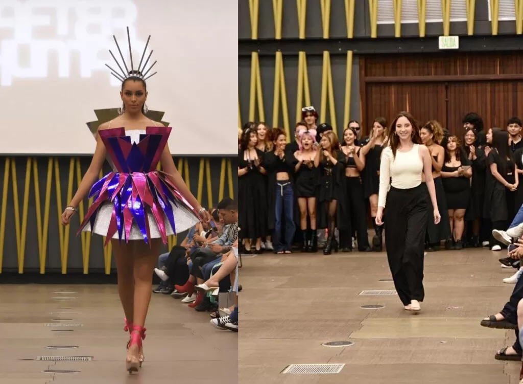 Traje diseñado por un estudiante, resultado del trabajo en equipo detrás de la pasarela